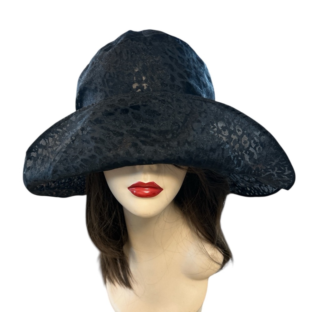 Patricia Underwood wide brim leopard print hat